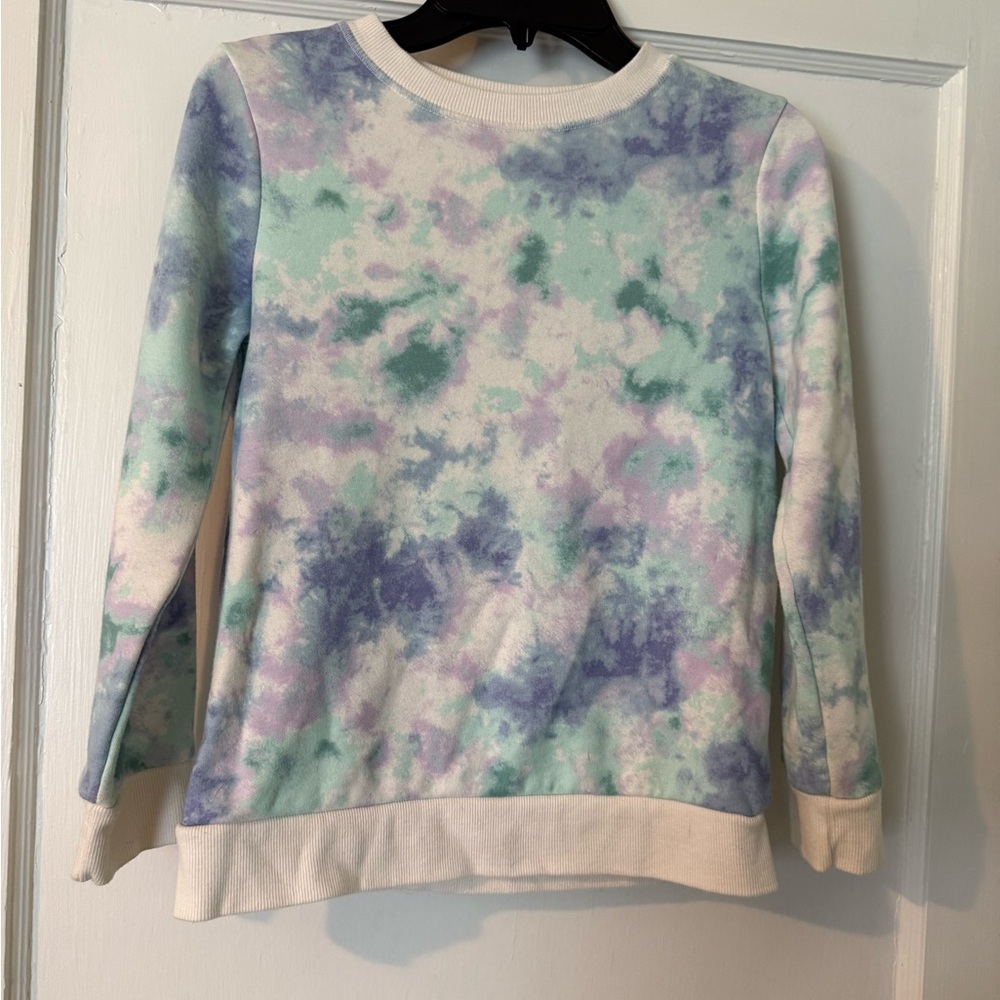 Cat & Jack Tie-Dye Sweatshirt - Purple, Green, White